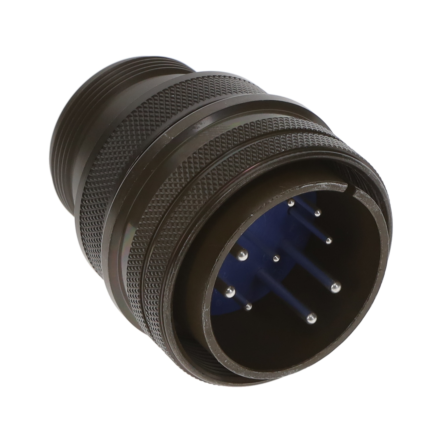 10 Position Circular Connector Plug, Male Pins Solder Cup