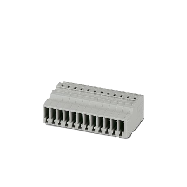 12 Position Terminal Block Receptacle, Male Pins 180° Free Hanging (In-Line)