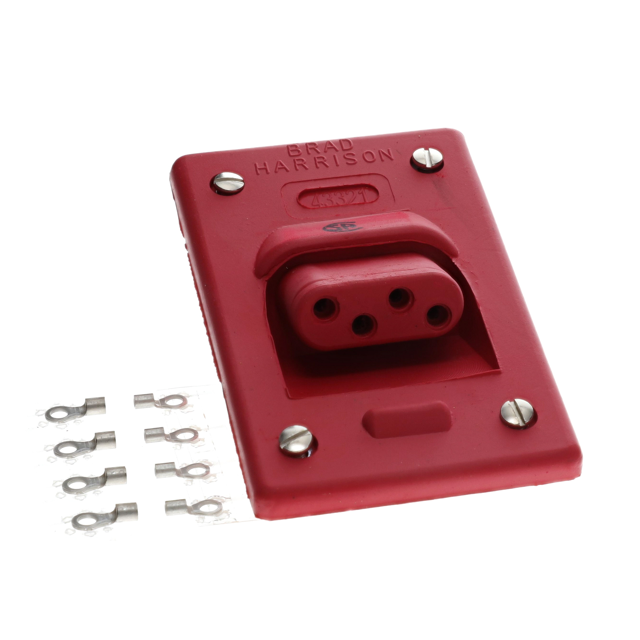 【1300190027】DB 4P ANGLE RECEPTACLE RED