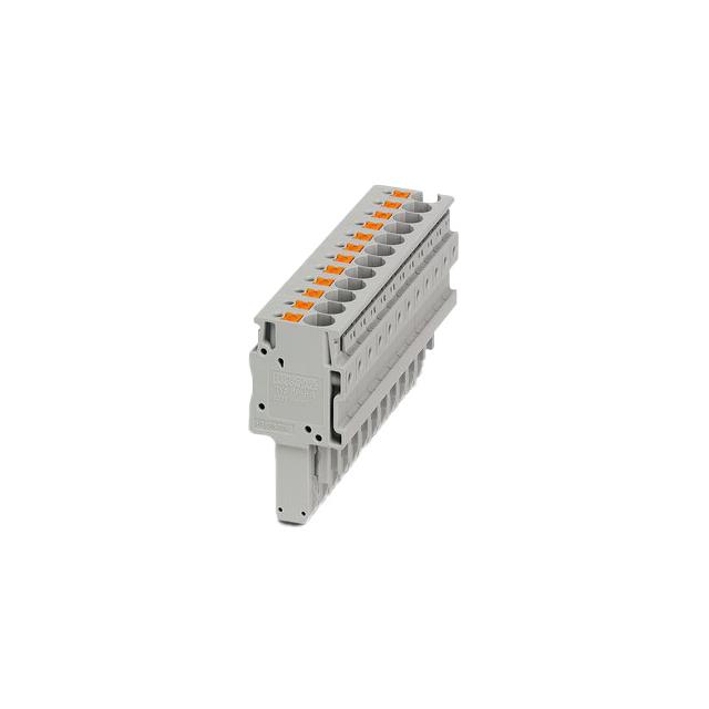 12 Position Terminal Block Plug, Female Sockets 90° Free Hanging (In-Line)