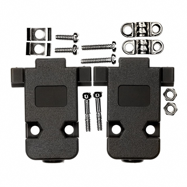 9 Position Two Piece Backshell Connector Gray 180° Unshielded
