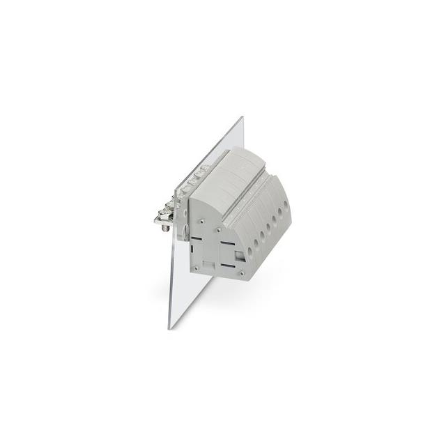 1 Position Terminal Block Bolt/Screw Clamp - Wire Entry Angled to Panel Gray