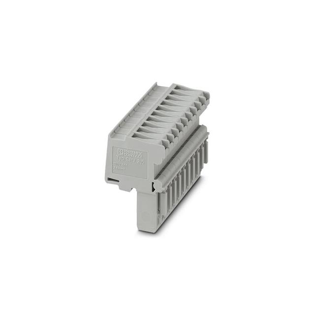 10 Position Terminal Block Plug, Female Sockets 90° Free Hanging (In-Line)