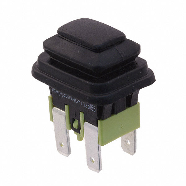 Pushbutton Switch DPST-NO Standard Panel Mount, Snap-In
