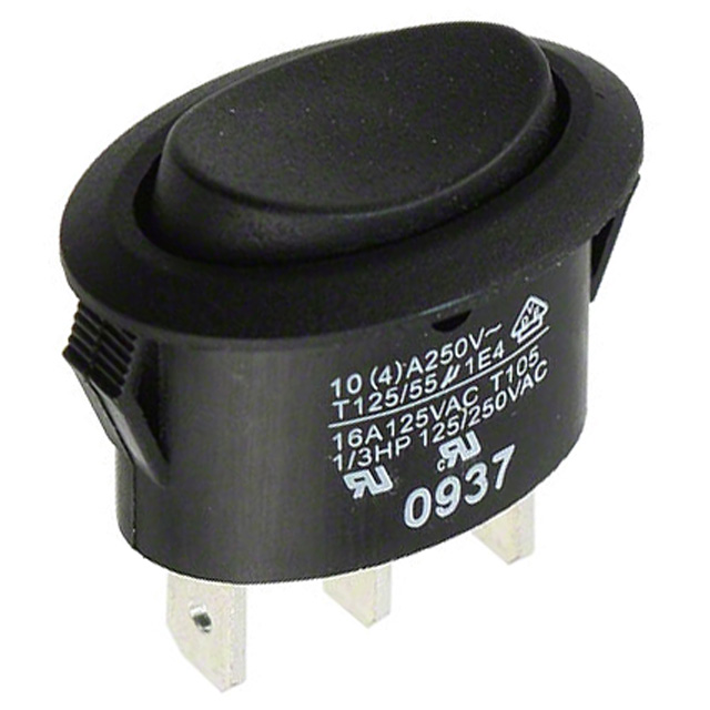 Rocker Switch SPDT 16A (AC) 125 V Panel Mount, Snap-In