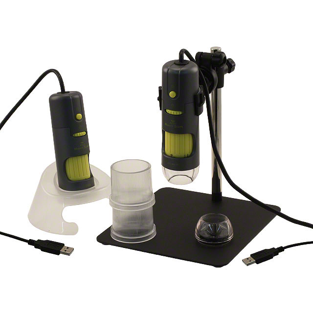 Microscope, Digital 1x ~ 80x Optical, 200x, 500x Digital LED, White (6) Adjustable