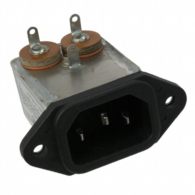 Power Entry Connector Receptacle, Male Blades IEC 320-C14 Panel Mount, Flange; Through Hole, Right Angle