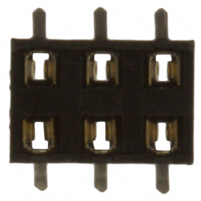 6 Position Receptacle, Bottom Entry Connector 0.079