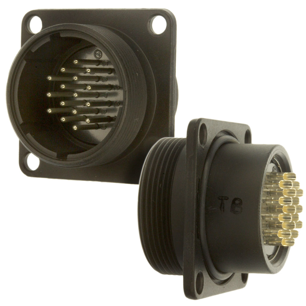 16 Position Circular Connector Receptacle, Male Pins Solder Cup