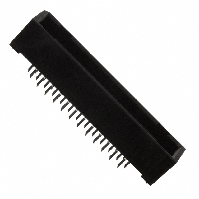 50 Position Connector Plug, Center Strip Contacts Through Hole Gold