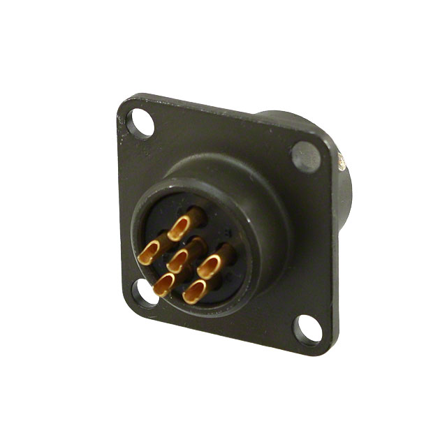 6 Position Circular Connector Receptacle, Female Sockets Solder Cup