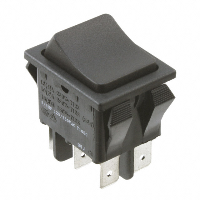 Rocker Switch DPDT 20A (AC) 125 V Panel Mount, Snap-In