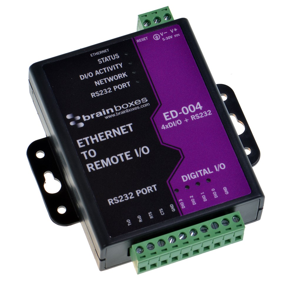 【ED-004】ETHERNET TO 4 DIGITAL IO AND RS2