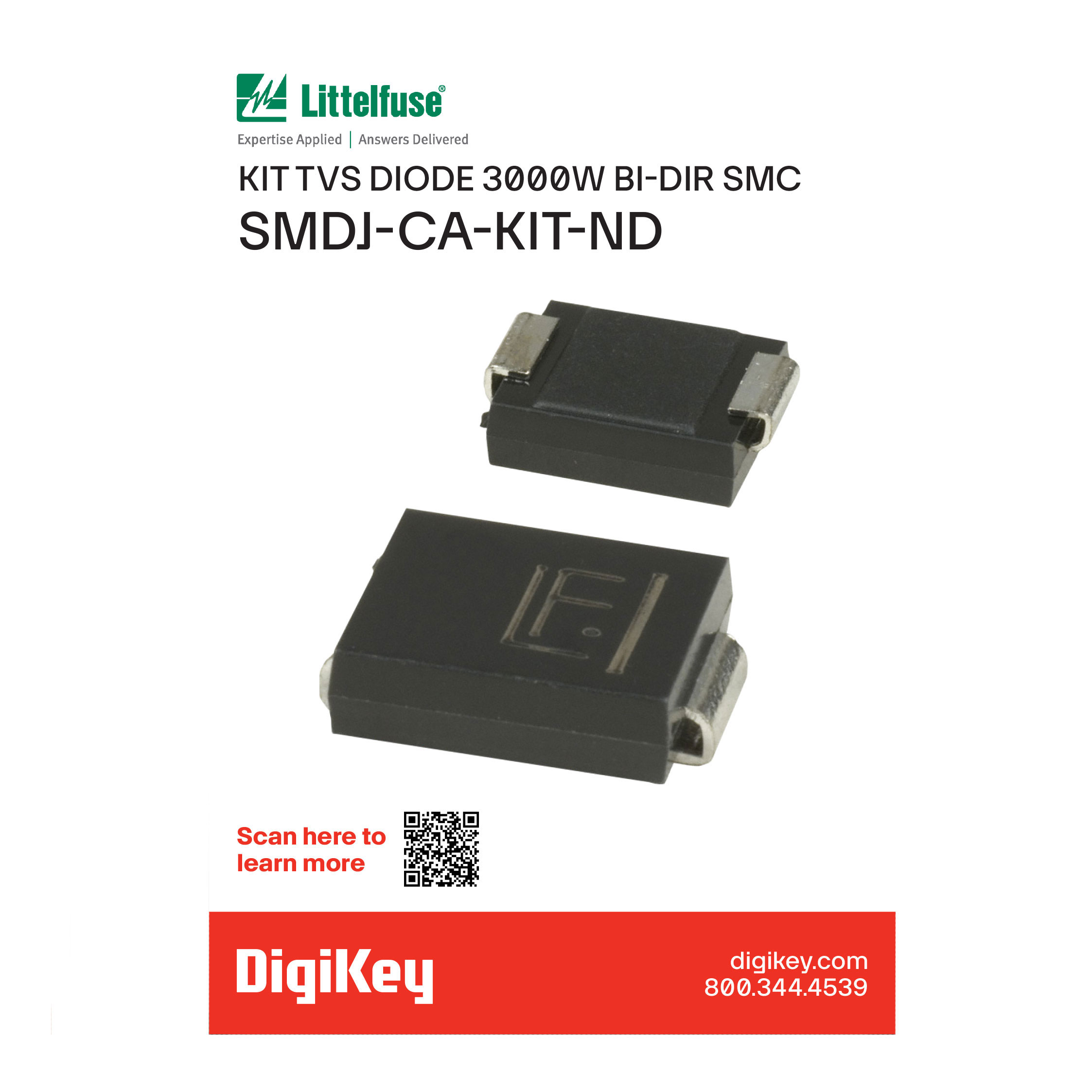 디바이스마트,RLC/수동소자 > 엔지니어 샘플키트 > 다이오드 키트,,4879279,KIT TVS DIODE 3000W BI-DIR SMC / Digi-Key Part Number : SMDJ-CA-KIT-ND