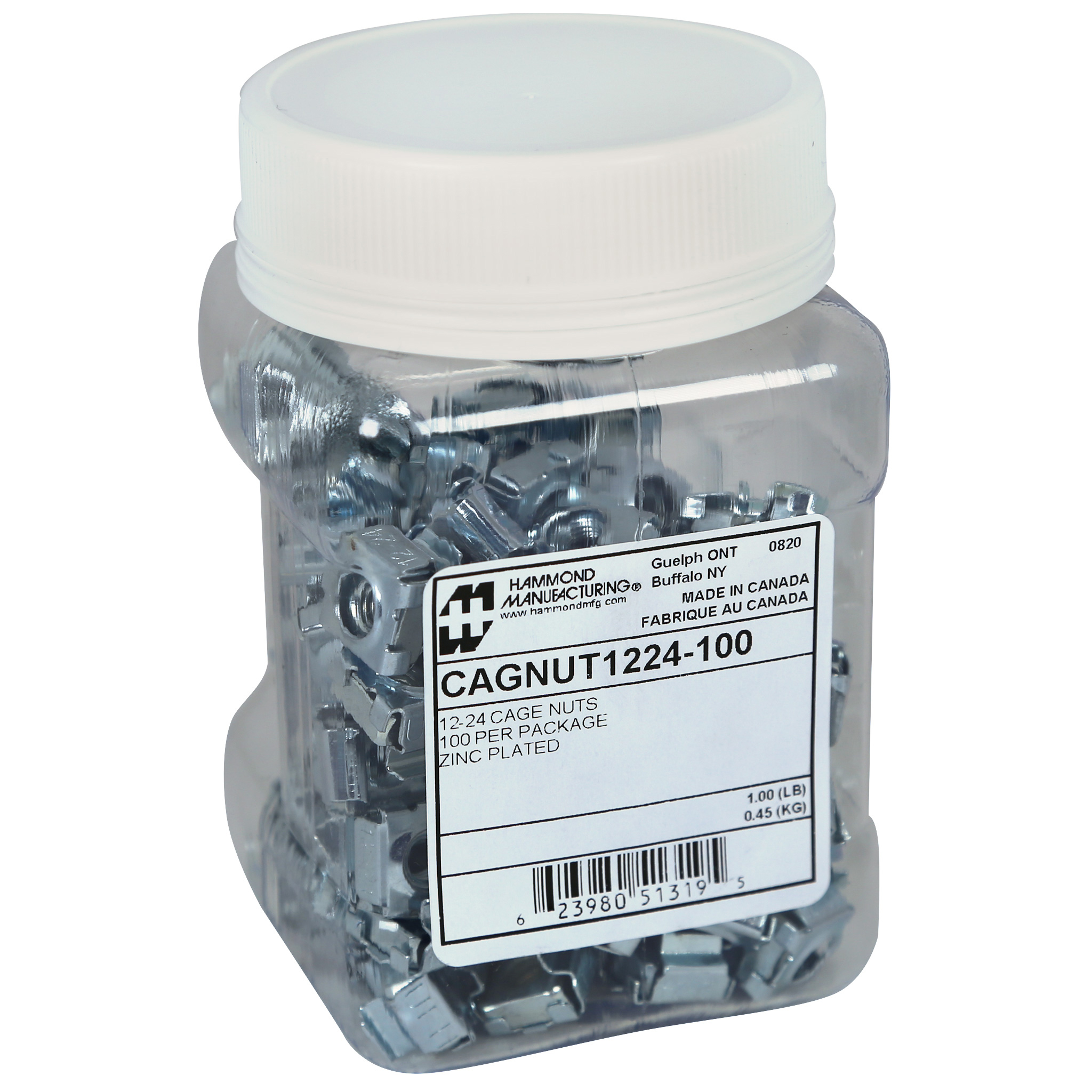 【CAGNUT1224-100】CAGE NUT STEEL 12-24 100/PK
