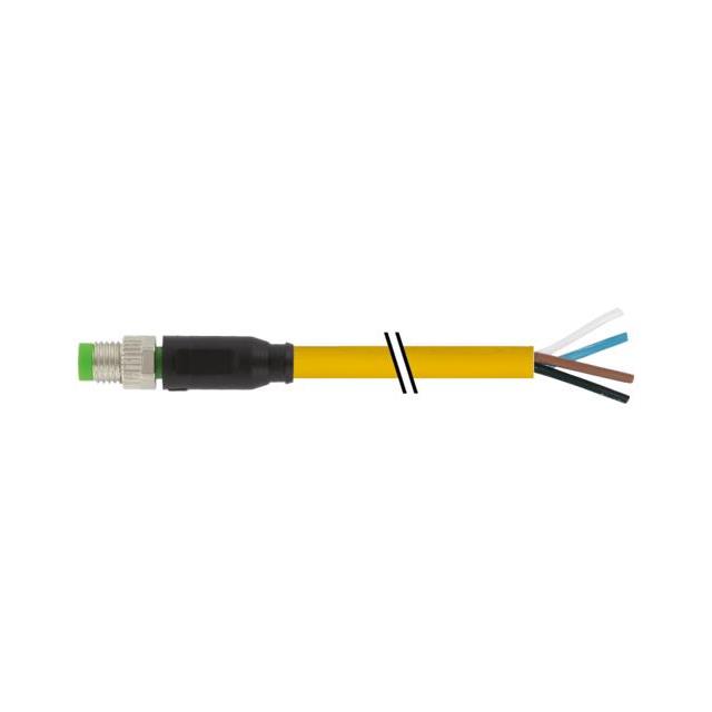【7000-08011-0310300】M8 MALE 0 WITH CABLE, PUR 4X0.25