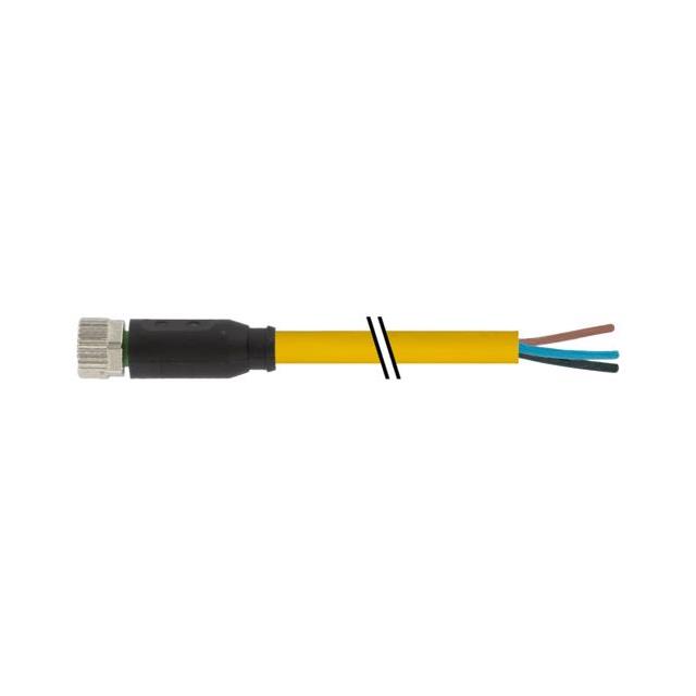 【7000-08041-0100500】M8 FEMALE 0 WITH CABLE, PVC 3X0.