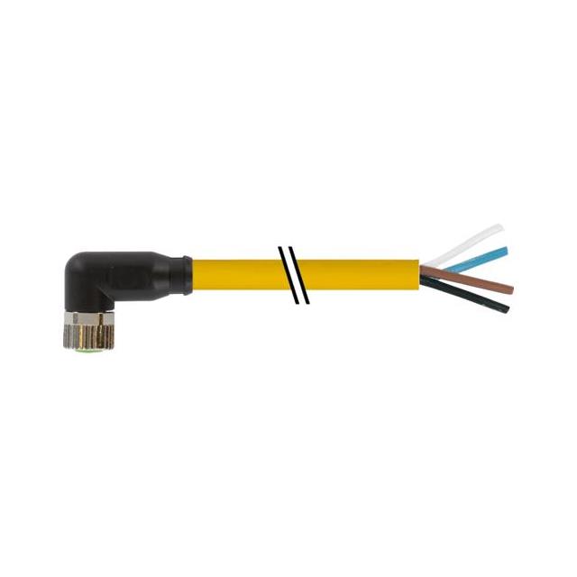【7000-08101-0110750】M8 FEMALE 90 WITH CABLE, PVC 4X0