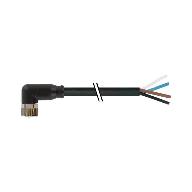 【7000-08101-6110200】M8 FEMALE 90 WITH CABLE, PVC 4X0