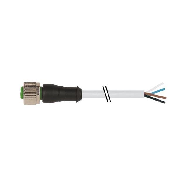 【7000-12221-2140030】M12 FEMALE 0 WITH CABLE, PVC 4X0