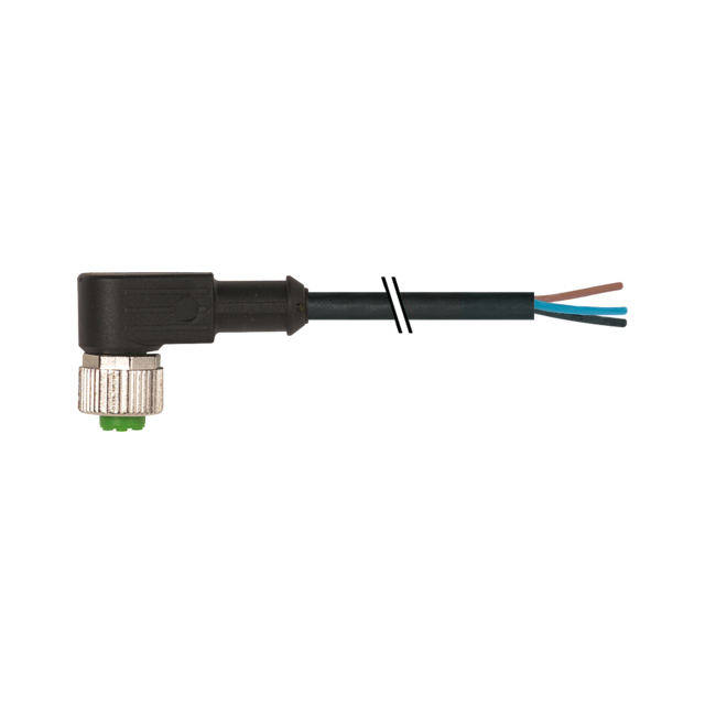 【7000-12321-6330300】M12 FEMALE 90 WITH CABLE, PUR 3X