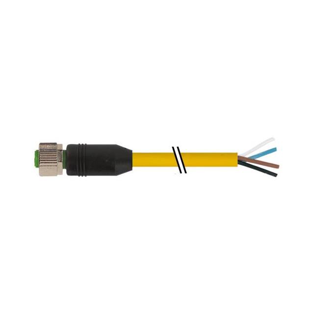 【7700-12221-1500200】M12 FEMALE 0 WITH CABLE, TPE 4X1