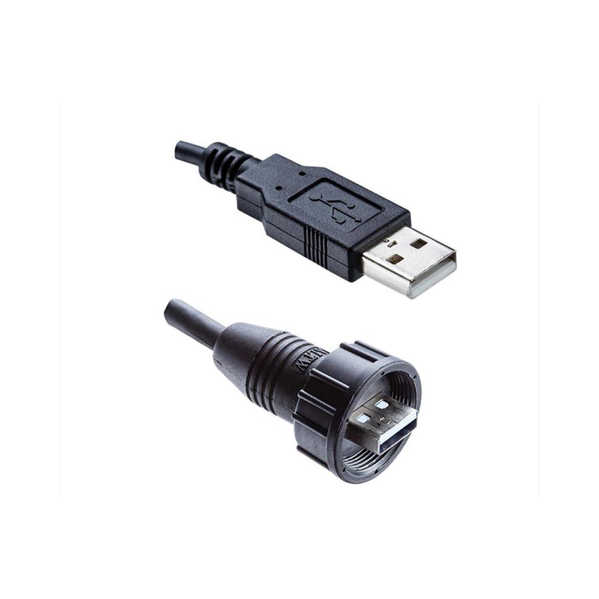 【UA20FL-NAML-SA003】USB, TYPE A 2.0, 1.5A, OVERMOLDE