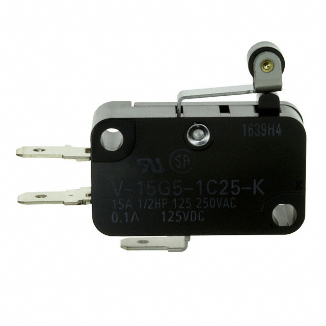 디바이스마트,스위치/부저/전기부품 > 스위치 > 마이크로 스위치/리미트 스위치,,V-15G5-1C25-K,SWITCH SNAP ACTION SPDT 15A 250V / Digi-Key Part Number : SW1070-ND