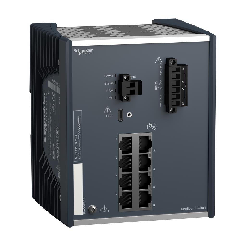 【MCSESP083F23G0】ETHERNET SWITCH, INDUSTRIAL POE