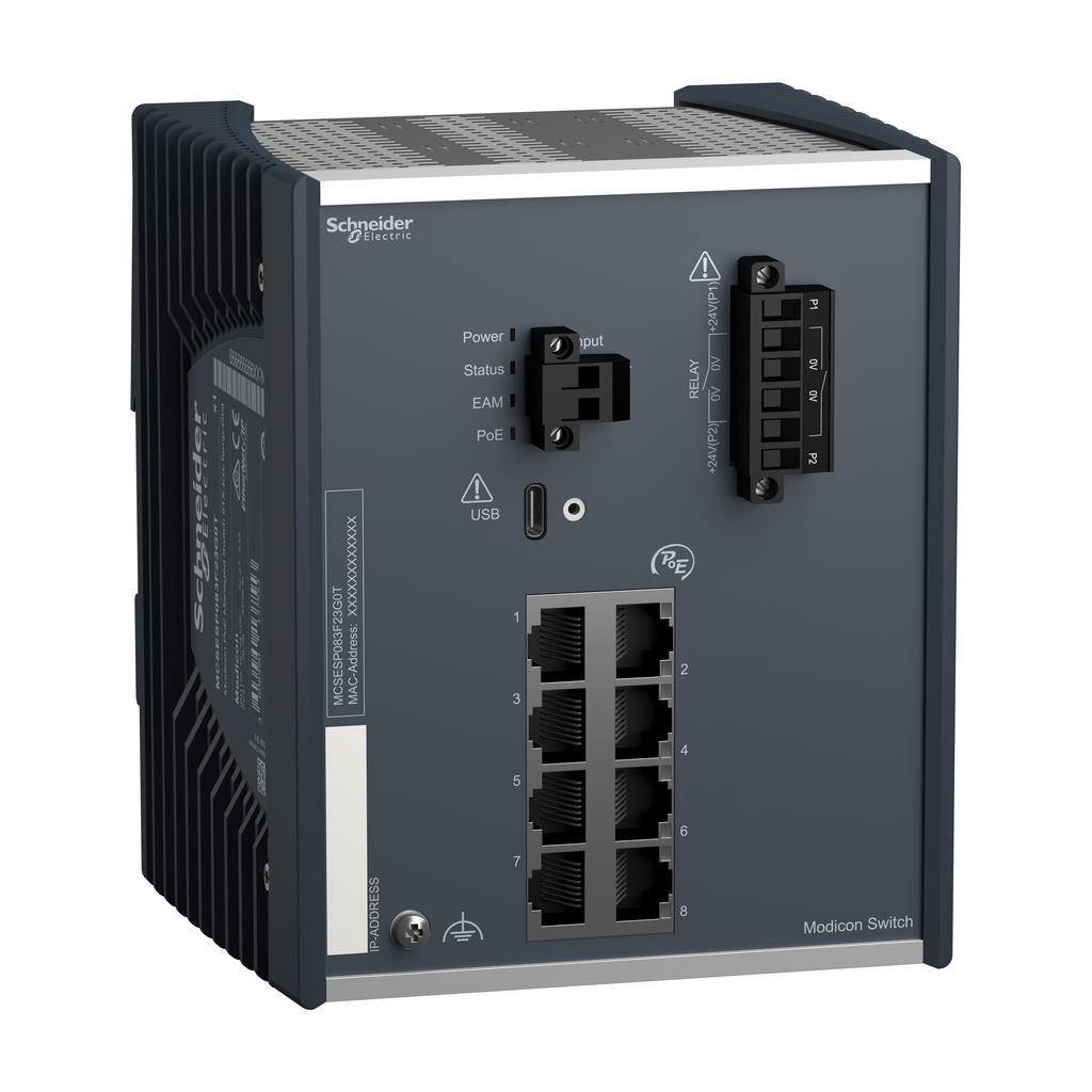 【MCSESP083F23G0T】ETHERNET SWITCH, INDUSTRIAL POE