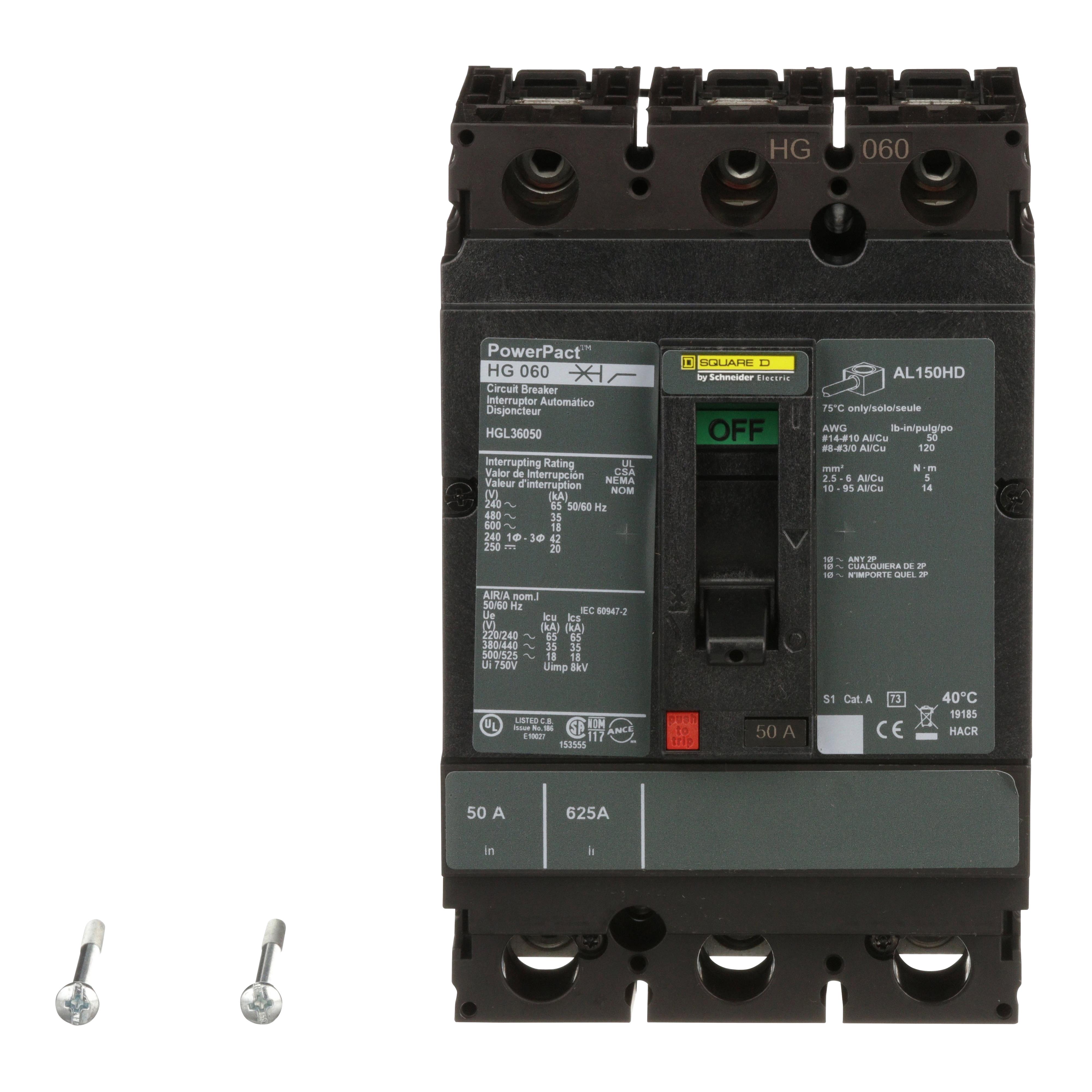 【HGL36050】MOLDED CASE CIRCUIT BREAKER 600V