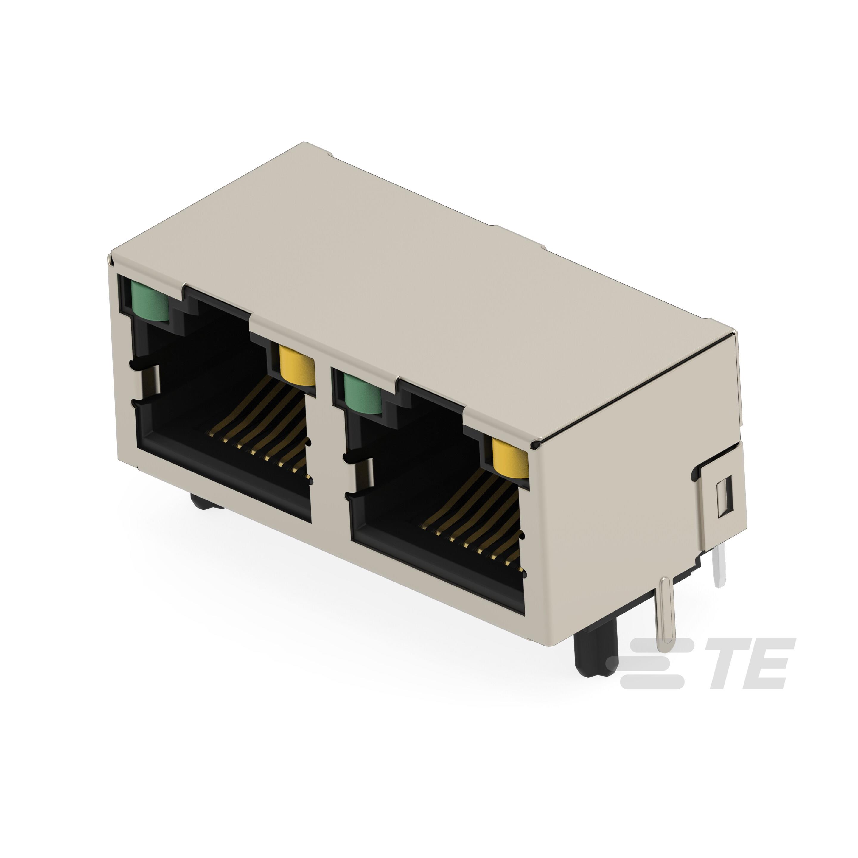 RJ45 JACK THR 10/100 R/A LED 1X2