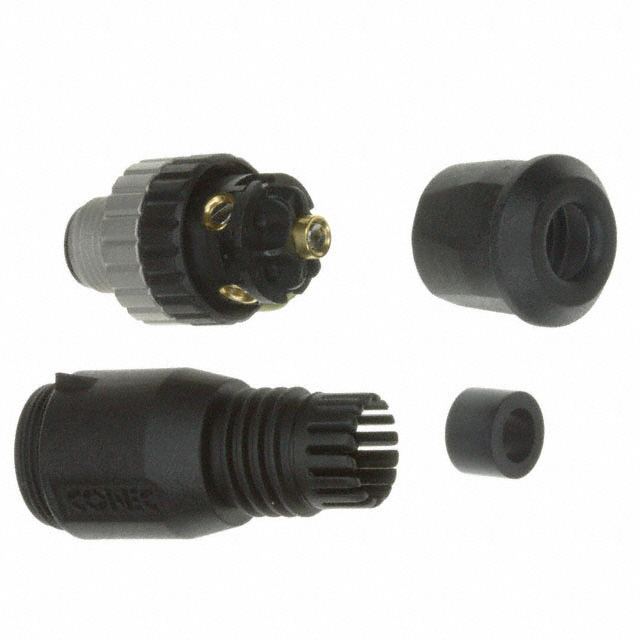 5 Position Circular Connector Receptacle, Male Pins Screw