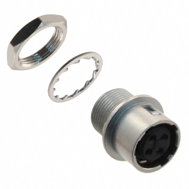 4 Position Circular Connector Receptacle, Female Sockets Solder Cup
