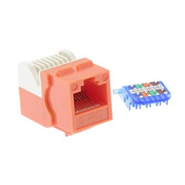 【RJ45-6JUT-OR】CAT.6 TOOL LESS KEYSTONE JACK OR