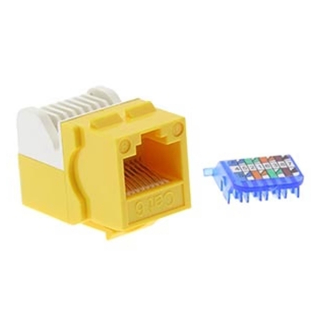 【RJ45-6JUT-YW】CAT.6 TOOL LESS KEYSTONE JACK YW