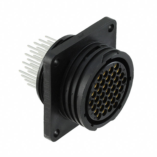 37 Position Circular Connector Receptacle, Female Sockets Solder