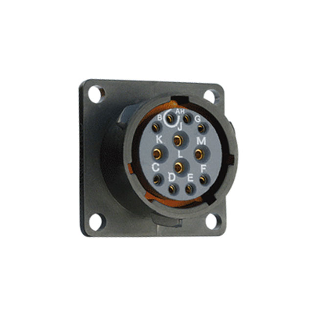 12 Position Circular Connector Receptacle, Female Sockets Solder Cup