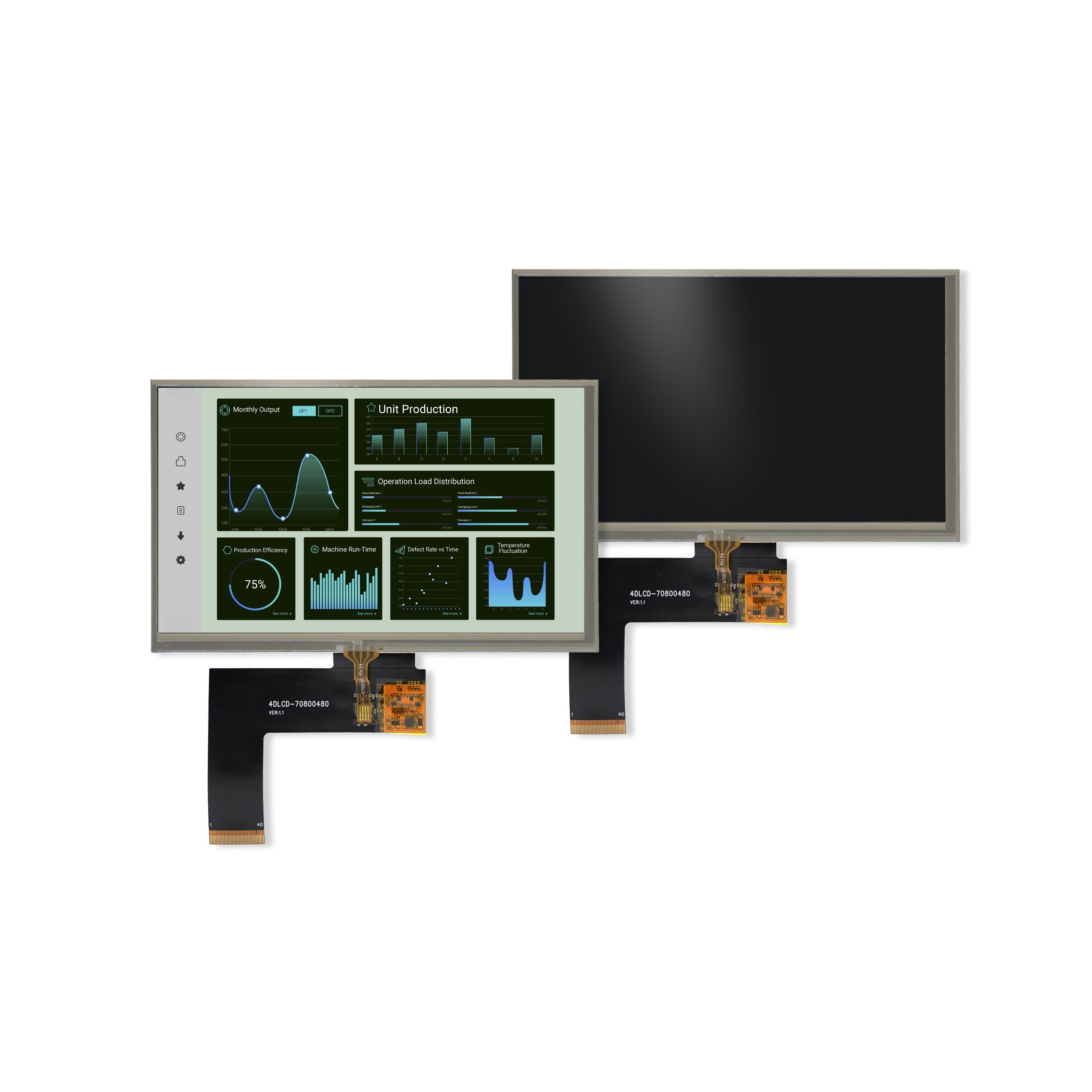7.0  IPS TFT-LCD,  RESISTIVE TOU