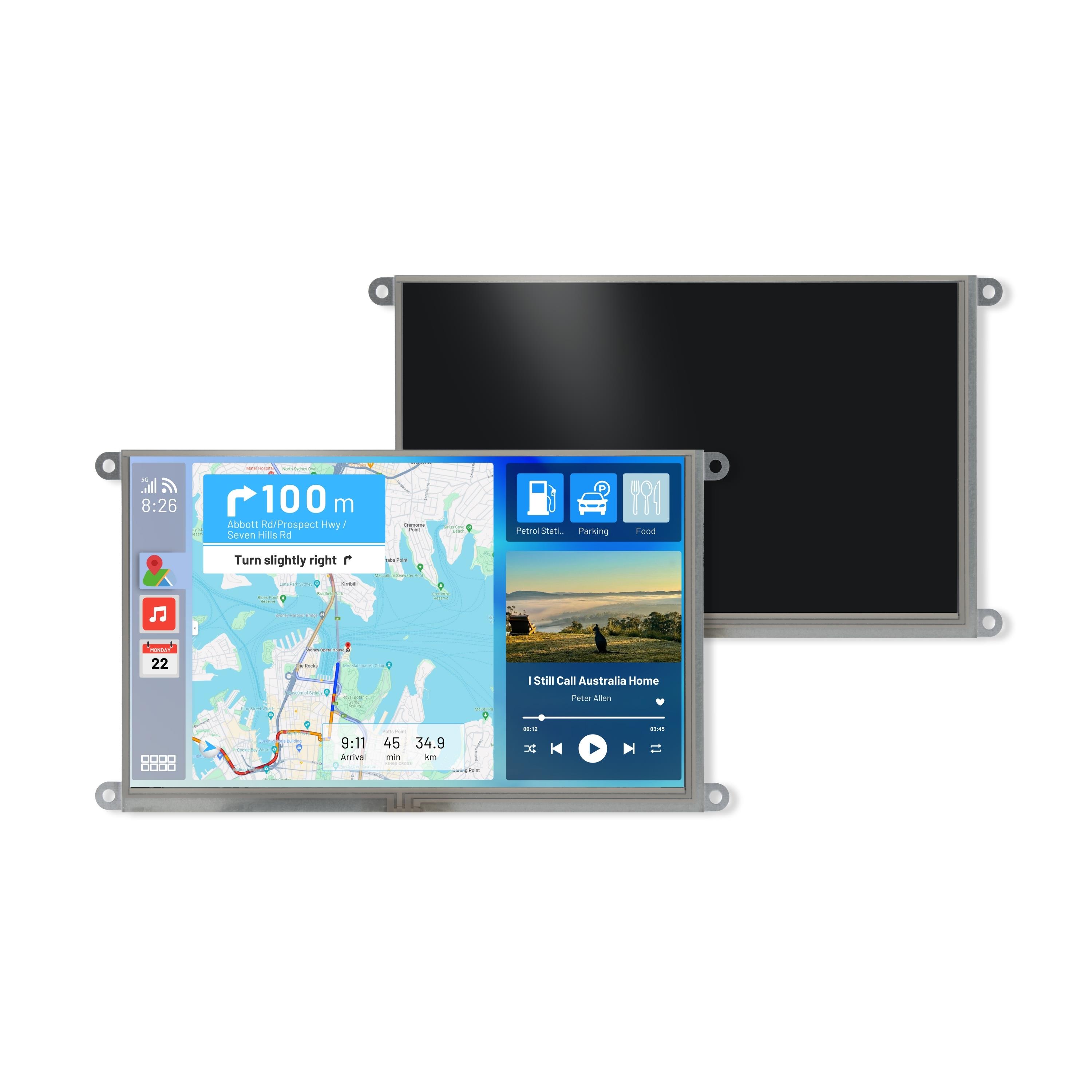 9.0  IPS TFT-LCD,  RESISTIVE TOU