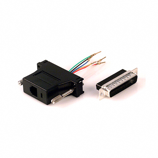 Adapter Connector D-Sub, 25 Pin Male To Modular, Female Jack, 6p6c (RJ11, RJ12, RJ14, RJ25) Black