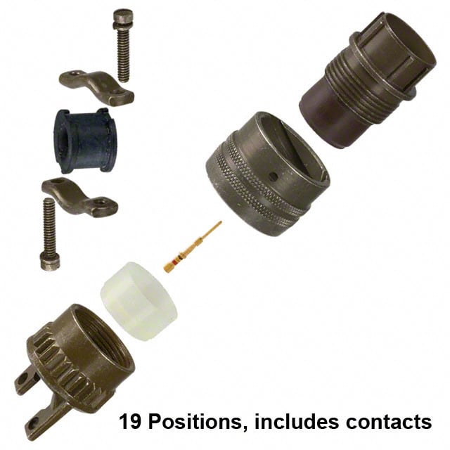19 Position Circular Connector Plug, Male Pins Crimp