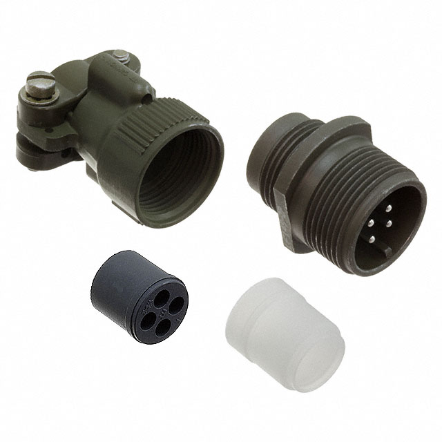 4 Position Circular Connector Receptacle, Male Pins Solder Cup