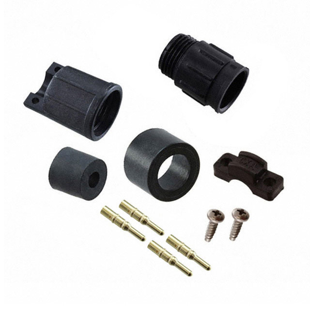 4 Position Circular Connector Receptacle, Male Pins Crimp