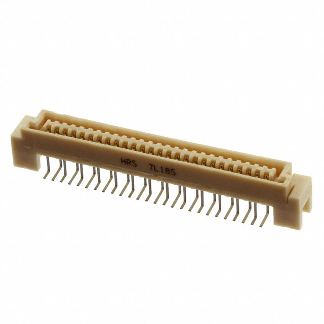 52 Position Connector Receptacle, Center Strip Contacts Surface Mount Gold
