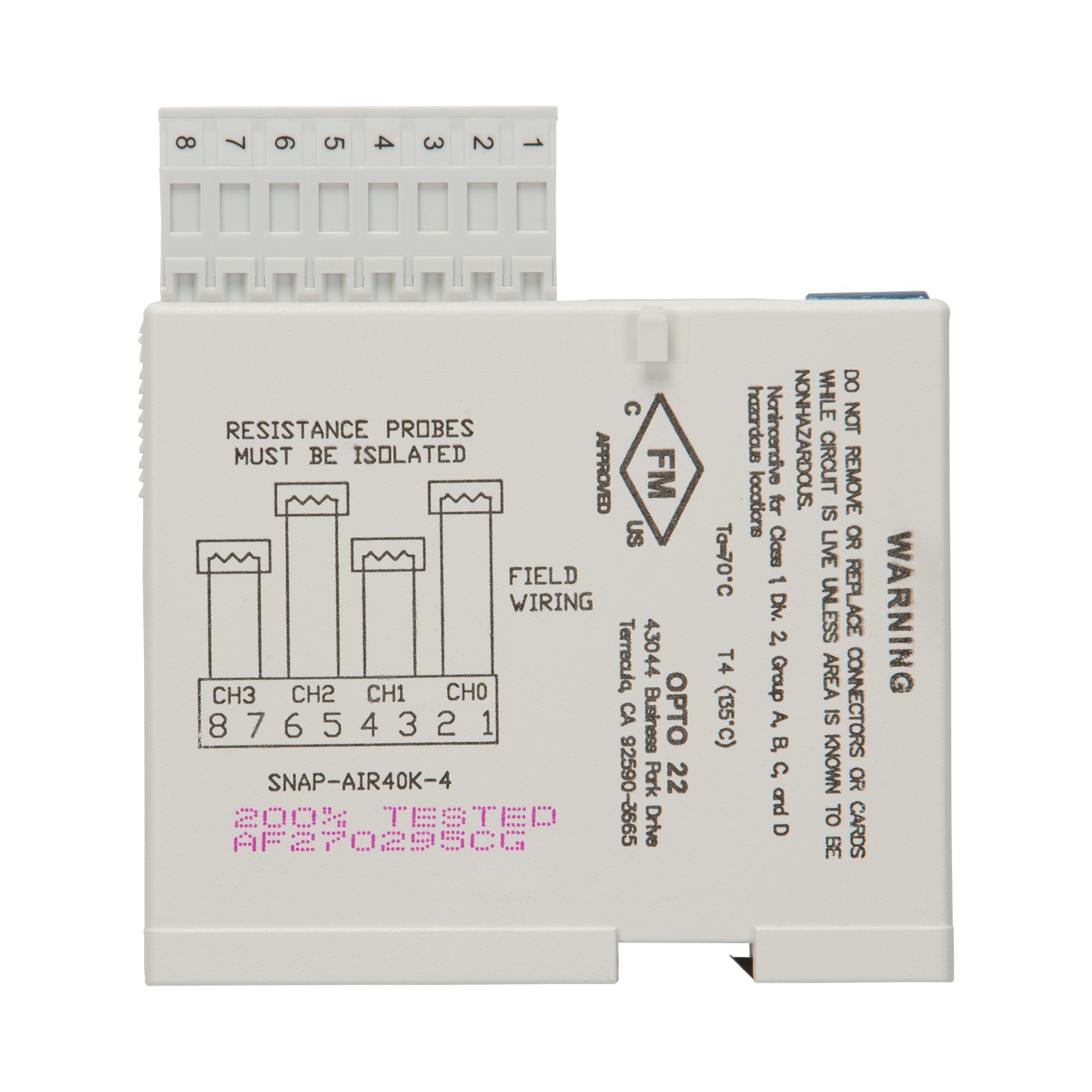 【SNAP-AIR40K-4】SNAP 4-CH ANALOG THERMISTOR INPU