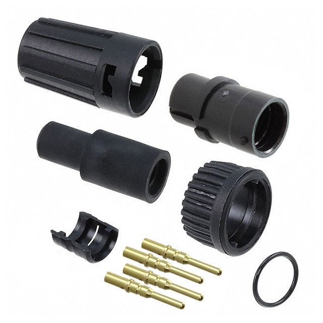 5 Position Circular Connector Plug, Female Sockets Crimp