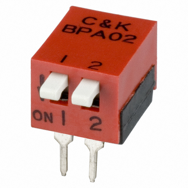 Dip Switch SPST 2 Position Through Hole, Right Angle Piano Actuator 100mA 5VDC