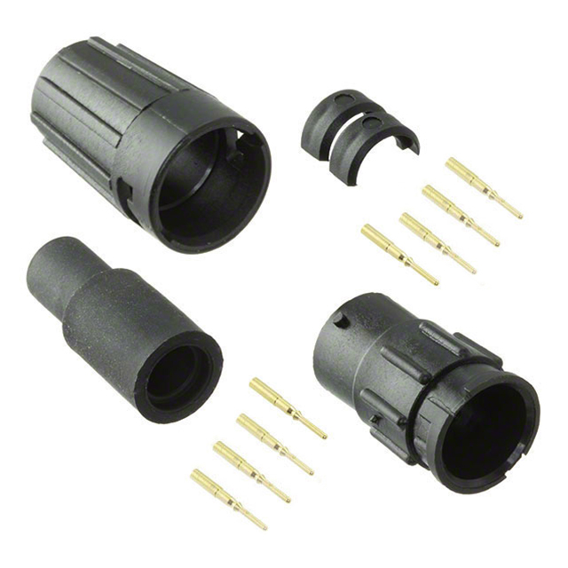 8 Position Circular Connector Receptacle, Male Pins Crimp