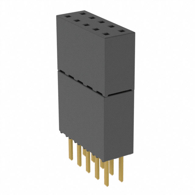 10 Position Elevated Socket Connector 0.100 (2.54mm) Through Hole Gold